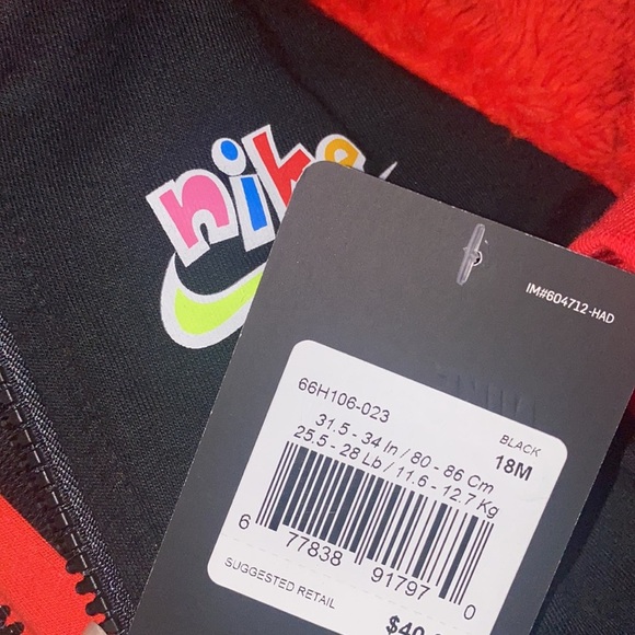 Nike Baby Boy's Sherpa Long Sleeve Hooded Onesie - Picture 3 of 4